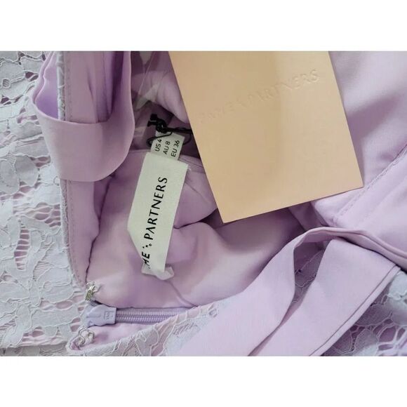 Fame and partners Lavender Lace Midi Dress 4 NWT - Picture 7 of 9